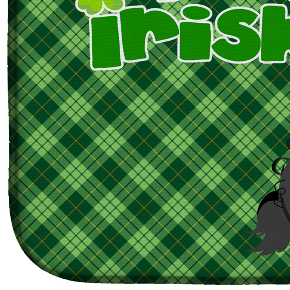 Black Pekingese St. Patrick's Day Dish Drying Mat Absorbent Dish Drying Mat Pad for Kitchen Counter Dish Drainer Mat for Countertop, 14 x 21", Multicolor