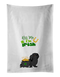 Black Pekingese St. Patrick's Day Kitchen Towel Set of 2 White Dish Towels Decorative Bathroom Hand towel for Hand, Face, Hair, Yoga, Tea, Dishcloth, 19 X 28", White