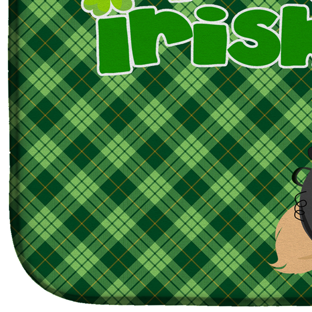 Gold Pekingese St. Patrick's Day Dish Drying Mat Absorbent Dish Drying Mat Pad for Kitchen Counter Dish Drainer Mat for Countertop, 14 x 21", Multicolor