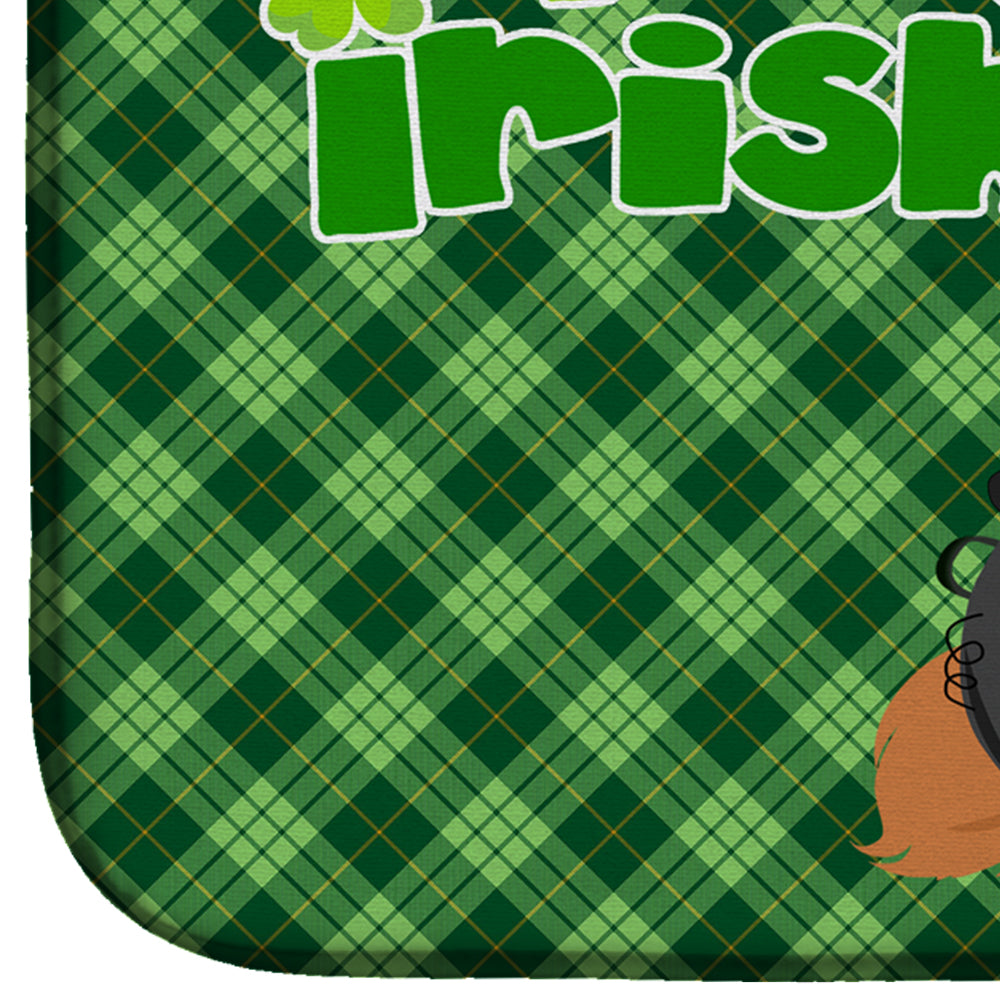 Red Pekingese St. Patrick's Day Dish Drying Mat Absorbent Dish Drying Mat Pad for Kitchen Counter Dish Drainer Mat for Countertop, 14 x 21", Multicolor