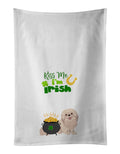 White Pekingese St. Patrick's Day Kitchen Towel Set of 2 White Dish Towels Decorative Bathroom Hand towel for Hand, Face, Hair, Yoga, Tea, Dishcloth, 19 X 28", White