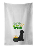 Standard Black Poodle St. Patrick's Day Kitchen Towel Set of 2 White Dish Towels Decorative Bathroom Hand towel for Hand, Face, Hair, Yoga, Tea, Dishcloth, 19 X 28", White