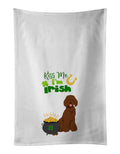 Standard Red Poodle St. Patrick's Day Kitchen Towel Set of 2 White Dish Towels Decorative Bathroom Hand towel for Hand, Face, Hair, Yoga, Tea, Dishcloth, 19 X 28", White
