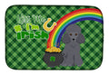 Toy Grey Poodle St. Patrick's Day Dish Drying Mat Absorbent Dish Drying Mat Pad for Kitchen Counter Dish Drainer Mat for Countertop, 14 x 21", Multicolor