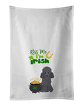 Toy Grey Poodle St. Patrick's Day Kitchen Towel Set of 2 White Dish Towels Decorative Bathroom Hand towel for Hand, Face, Hair, Yoga, Tea, Dishcloth, 19 X 28", White