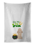 Toy Cream Poodle St. Patrick's Day Kitchen Towel Set of 2 White Dish Towels Decorative Bathroom Hand towel for Hand, Face, Hair, Yoga, Tea, Dishcloth, 19 X 28", White
