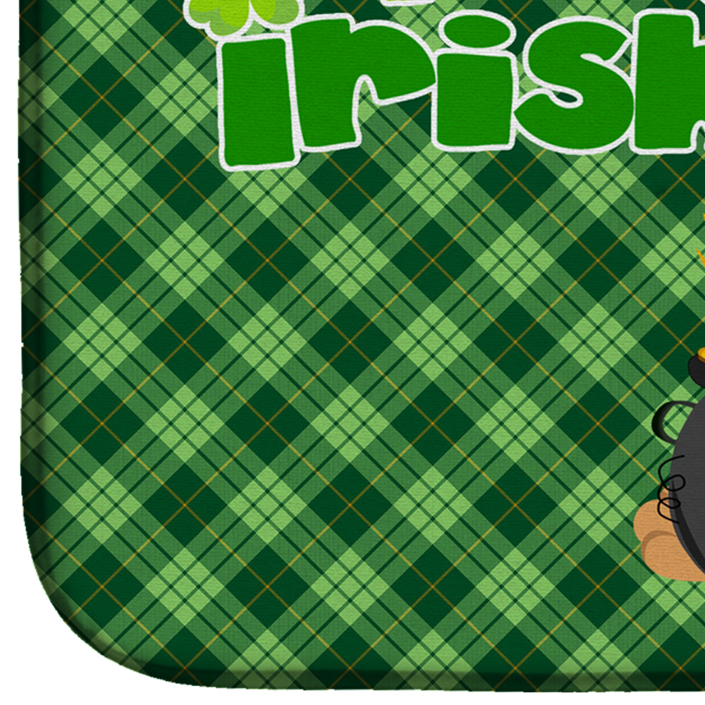 Apricot Pug St. Patrick's Day Dish Drying Mat Absorbent Dish Drying Mat Pad for Kitchen Counter Dish Drainer Mat for Countertop, 14 x 21", Multicolor