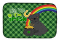 Black Pug St. Patrick's Day Dish Drying Mat Absorbent Dish Drying Mat Pad for Kitchen Counter Dish Drainer Mat for Countertop, 14 x 21", Multicolor