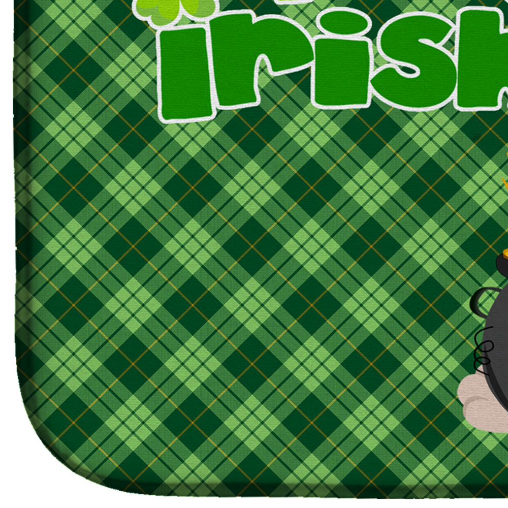 Fawn Pug St. Patrick's Day Dish Drying Mat Absorbent Dish Drying Mat Pad for Kitchen Counter Dish Drainer Mat for Countertop, 14 x 21", Multicolor