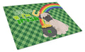 Fawn Pug St. Patrick's Day Cutting Board Tempered Glass Kitchen Cutting Surface, Heat Resistant Chopping, Non-Slip Feet, Food Prep & Serving
