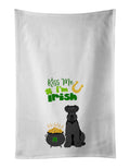 Black Natural Ears Schnauzer St. Patrick's Day Kitchen Towel Set of 2 White Dish Towels Decorative Bathroom Hand towel for Hand, Face, Hair, Yoga, Tea, Dishcloth, 19 X 28", White