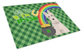 Wheaten Scottish Terrier St. Patrick's Day Cutting Board Tempered Glass Kitchen Cutting Surface, Heat Resistant Chopping, Non-Slip Feet, Food Prep & Serving