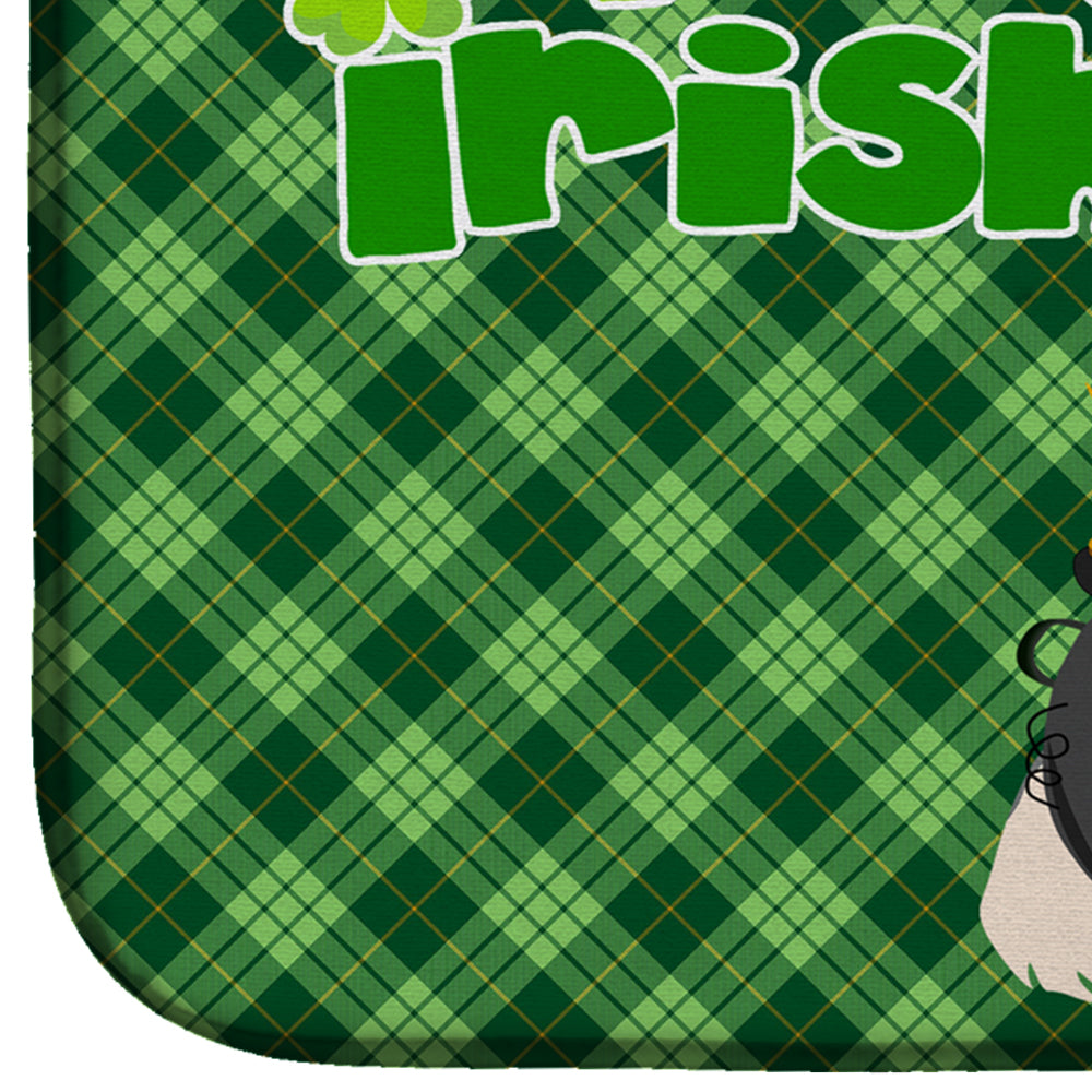 Blue Merle Sheltie St. Patrick's Day Dish Drying Mat Absorbent Dish Drying Mat Pad for Kitchen Counter Dish Drainer Mat for Countertop, 14 x 21", Multicolor
