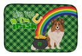 Sable Sheltie St. Patrick's Day Dish Drying Mat Absorbent Dish Drying Mat Pad for Kitchen Counter Dish Drainer Mat for Countertop, 14 x 21", Multicolor