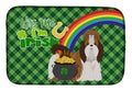 Red and White Shih Tzu St. Patrick's Day Dish Drying Mat Absorbent Dish Drying Mat Pad for Kitchen Counter Dish Drainer Mat for Countertop, 14 x 21", Multicolor