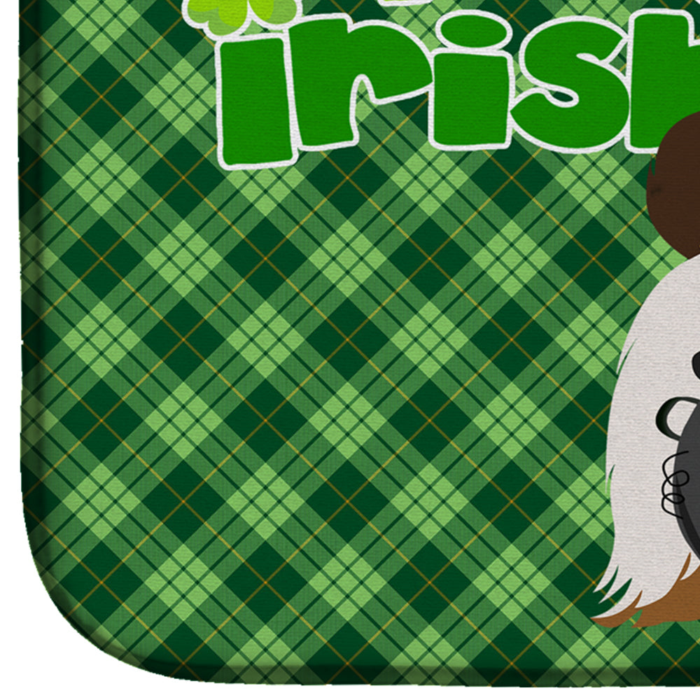 Red and White Shih Tzu St. Patrick's Day Dish Drying Mat Absorbent Dish Drying Mat Pad for Kitchen Counter Dish Drainer Mat for Countertop, 14 x 21", Multicolor