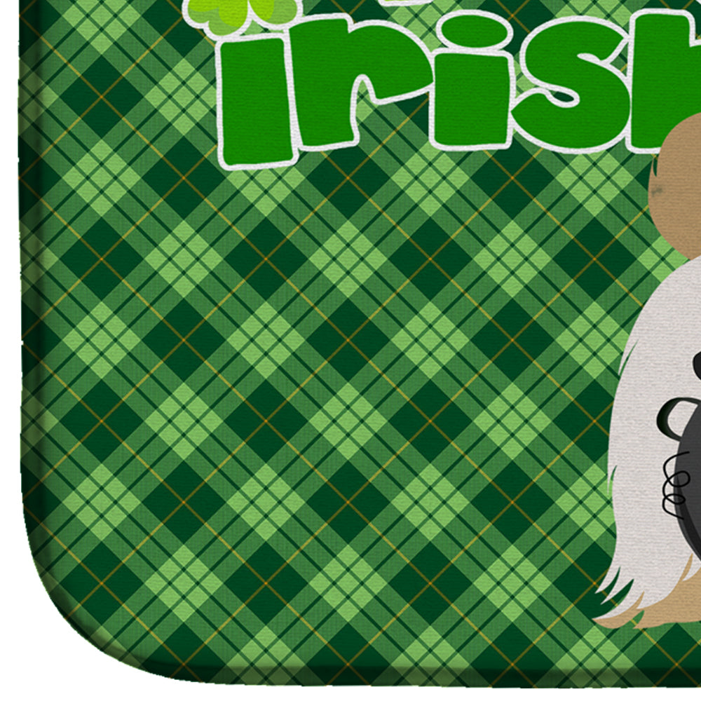 Gold and White Shih Tzu St. Patrick's Day Dish Drying Mat Absorbent Dish Drying Mat Pad for Kitchen Counter Dish Drainer Mat for Countertop, 14 x 21", Multicolor