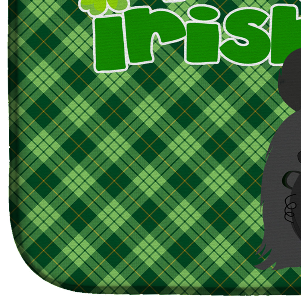 Black Shih Tzu St. Patrick's Day Dish Drying Mat Absorbent Dish Drying Mat Pad for Kitchen Counter Dish Drainer Mat for Countertop, 14 x 21", Multicolor
