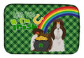 Liver and White Shih Tzu St. Patrick's Day Dish Drying Mat Absorbent Dish Drying Mat Pad for Kitchen Counter Dish Drainer Mat for Countertop, 14 x 21", Multicolor