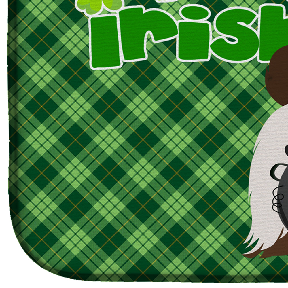Liver and White Shih Tzu St. Patrick's Day Dish Drying Mat Absorbent Dish Drying Mat Pad for Kitchen Counter Dish Drainer Mat for Countertop, 14 x 21", Multicolor