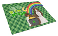 Liver and White Shih Tzu St. Patrick's Day Cutting Board Tempered Glass Kitchen Cutting Surface, Heat Resistant Chopping, Non-Slip Feet, Food Prep & Serving