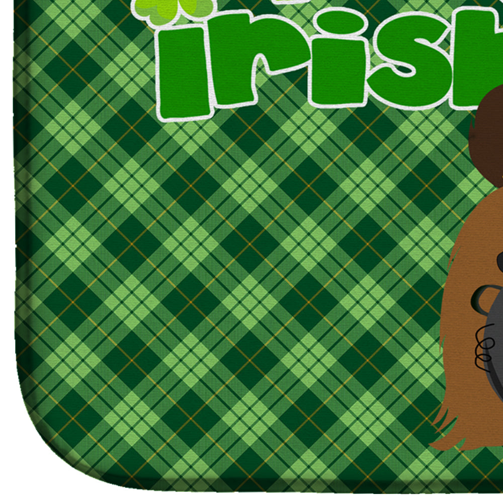 Red Shih Tzu St. Patrick's Day Dish Drying Mat Absorbent Dish Drying Mat Pad for Kitchen Counter Dish Drainer Mat for Countertop, 14 x 21", Multicolor