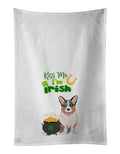Blue Merle Cardigan Corgi St. Patrick's Day Kitchen Towel Set of 2 White Dish Towels Decorative Bathroom Hand towel for Hand, Face, Hair, Yoga, Tea, Dishcloth, 19 X 28", White