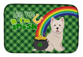 Westie West Highland White Terrier St. Patrick's Day Dish Drying Mat Absorbent Dish Drying Mat Pad for Kitchen Counter Dish Drainer Mat for Countertop, 14 x 21", Multicolor