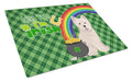 Westie West Highland White Terrier St. Patrick's Day Cutting Board Tempered Glass Kitchen Cutting Surface, Heat Resistant Chopping, Non-Slip Feet, Food Prep & Serving