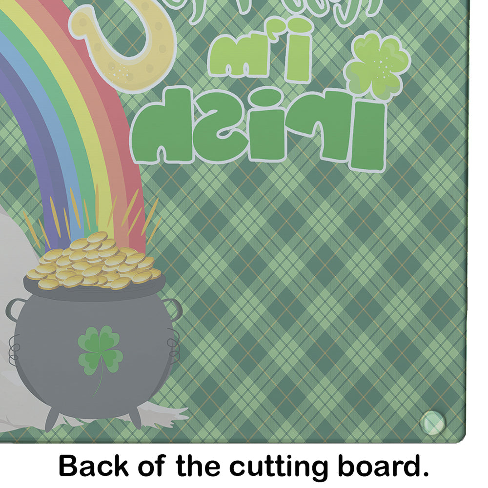 Westie West Highland White Terrier St. Patrick's Day Cutting Board Tempered Glass Kitchen Cutting Surface, Heat Resistant Chopping, Non-Slip Feet, Food Prep & Serving