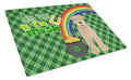 Red Wheaten Terrier St. Patrick's Day Cutting Board Tempered Glass Kitchen Cutting Surface, Heat Resistant Chopping, Non-Slip Feet, Food Prep & Serving