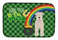 Soft Coated Wheaten Terrier St. Patrick's Day Dish Drying Mat Absorbent Dish Drying Mat Pad for Kitchen Counter Dish Drainer Mat for Countertop, 14 x 21", Multicolor
