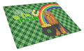 Black and Tan Full Coat Yorkshire Terrier St. Patrick's Day Cutting Board Tempered Glass Kitchen Cutting Surface, Heat Resistant Chopping, Non-Slip Feet, Food Prep & Serving