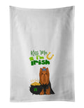 Black and Tan Full Coat Yorkshire Terrier St. Patrick's Day Kitchen Towel Set of 2 White Dish Towels Decorative Bathroom Hand towel for Hand, Face, Hair, Yoga, Tea, Dishcloth, 19 X 28", White