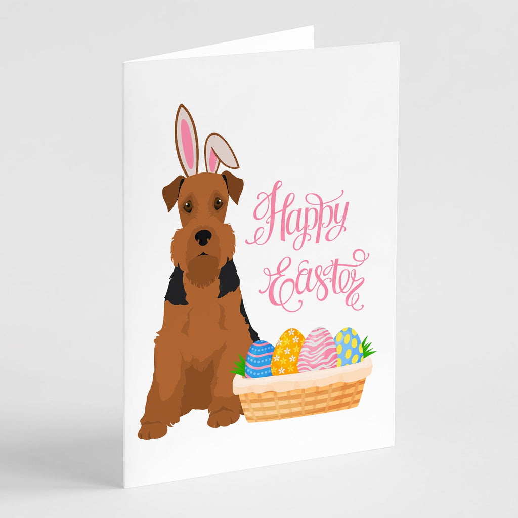 Black and Tan Airedale Terrier Easter Greeting Cards Pack of 8 Blank Cards with Envelopes Whimsical A7 Size 5x7
