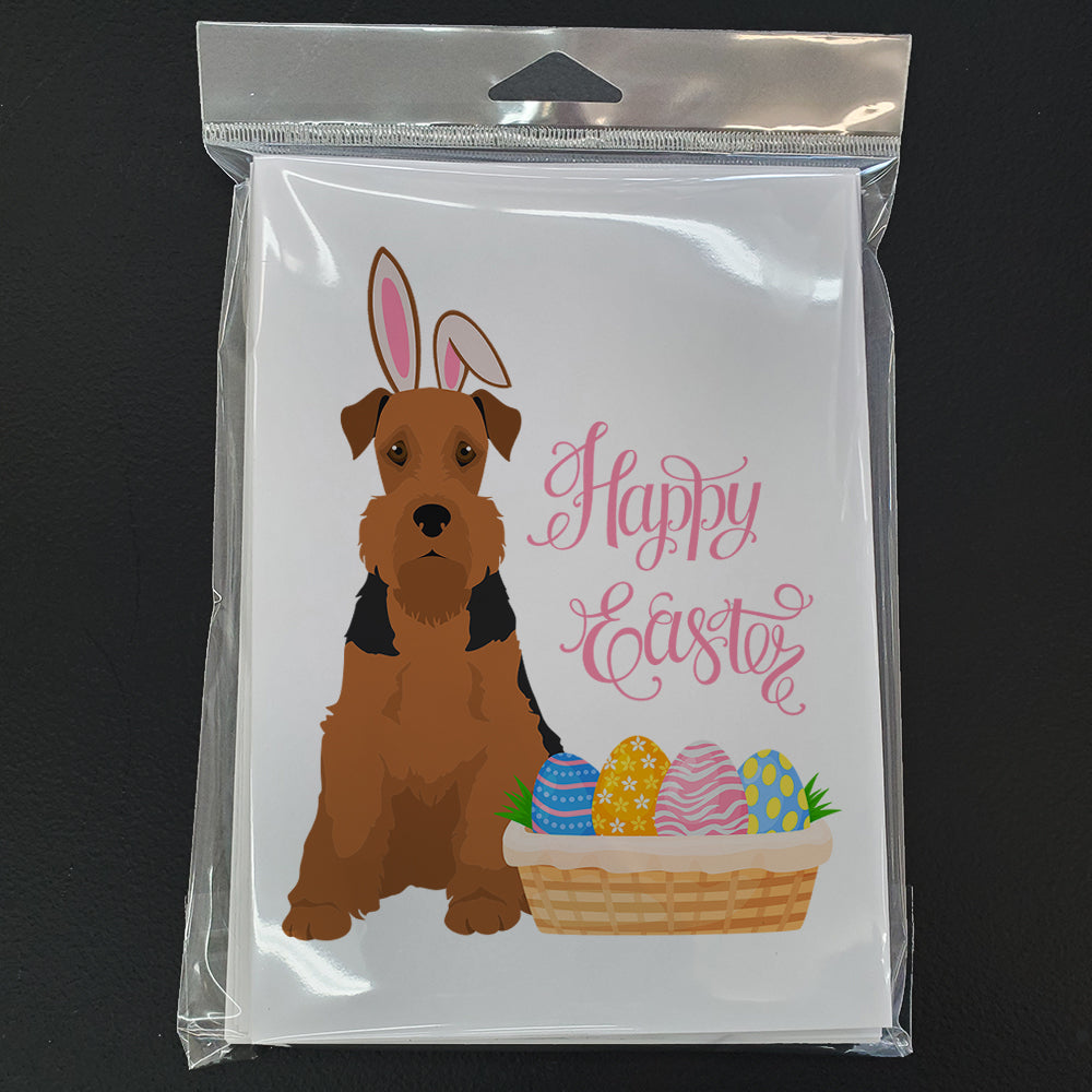 Black and Tan Airedale Terrier Easter Greeting Cards Pack of 8 Blank Cards with Envelopes Whimsical A7 Size 5x7