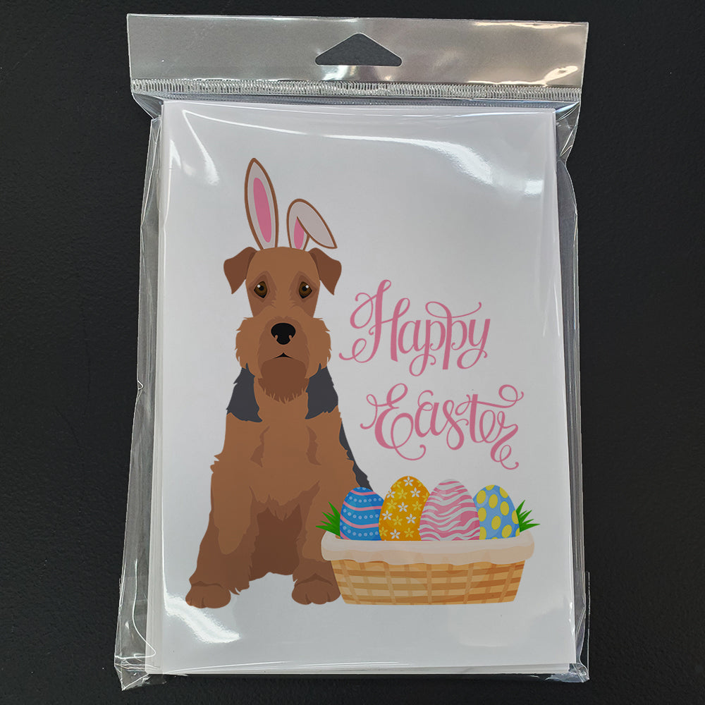Grizzle and Tan Airedale Terrier Easter Greeting Cards Pack of 8 Blank Cards with Envelopes Whimsical A7 Size 5x7