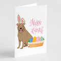 Fawn Pit Bull Terrier Easter Greeting Cards Pack of 8 Blank Cards with Envelopes Whimsical A7 Size 5x7