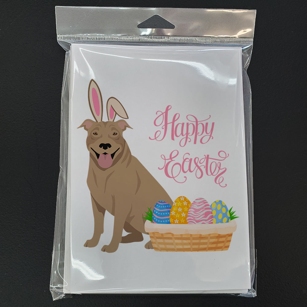 Fawn Pit Bull Terrier Easter Greeting Cards Pack of 8 Blank Cards with Envelopes Whimsical A7 Size 5x7