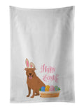 Red Pit Bull Terrier Easter Kitchen Towel Set of 2 White Dish Towels Decorative Bathroom Hand towel for Hand, Face, Hair, Yoga, Tea, Dishcloth, 19 X 28", White