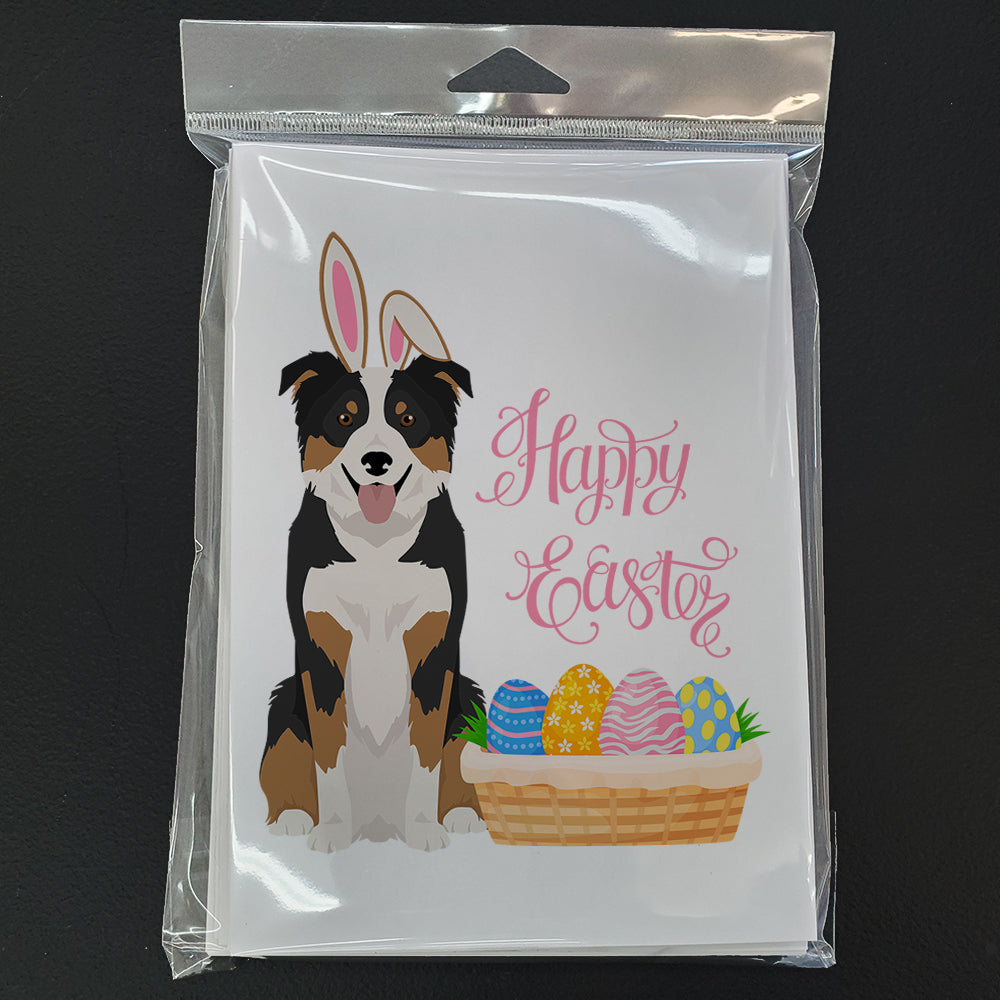 Tricolor Border Collie Easter Greeting Cards Pack of 8 Blank Cards with Envelopes Whimsical A7 Size 5x7