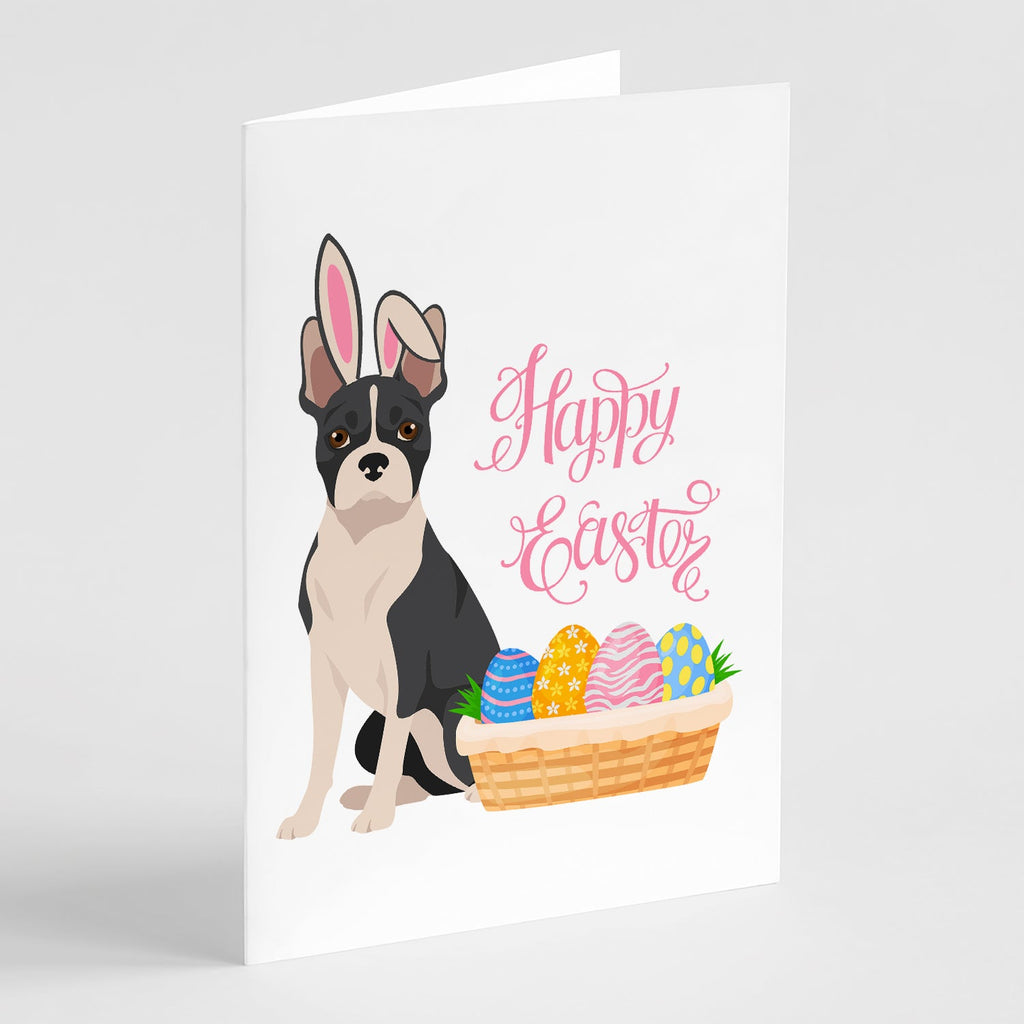 Black Boston Terrier Easter Greeting Cards Pack of 8 Blank Cards with Envelopes Whimsical A7 Size 5x7