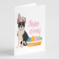 Black Boston Terrier Easter Greeting Cards Pack of 8 Blank Cards with Envelopes Whimsical A7 Size 5x7