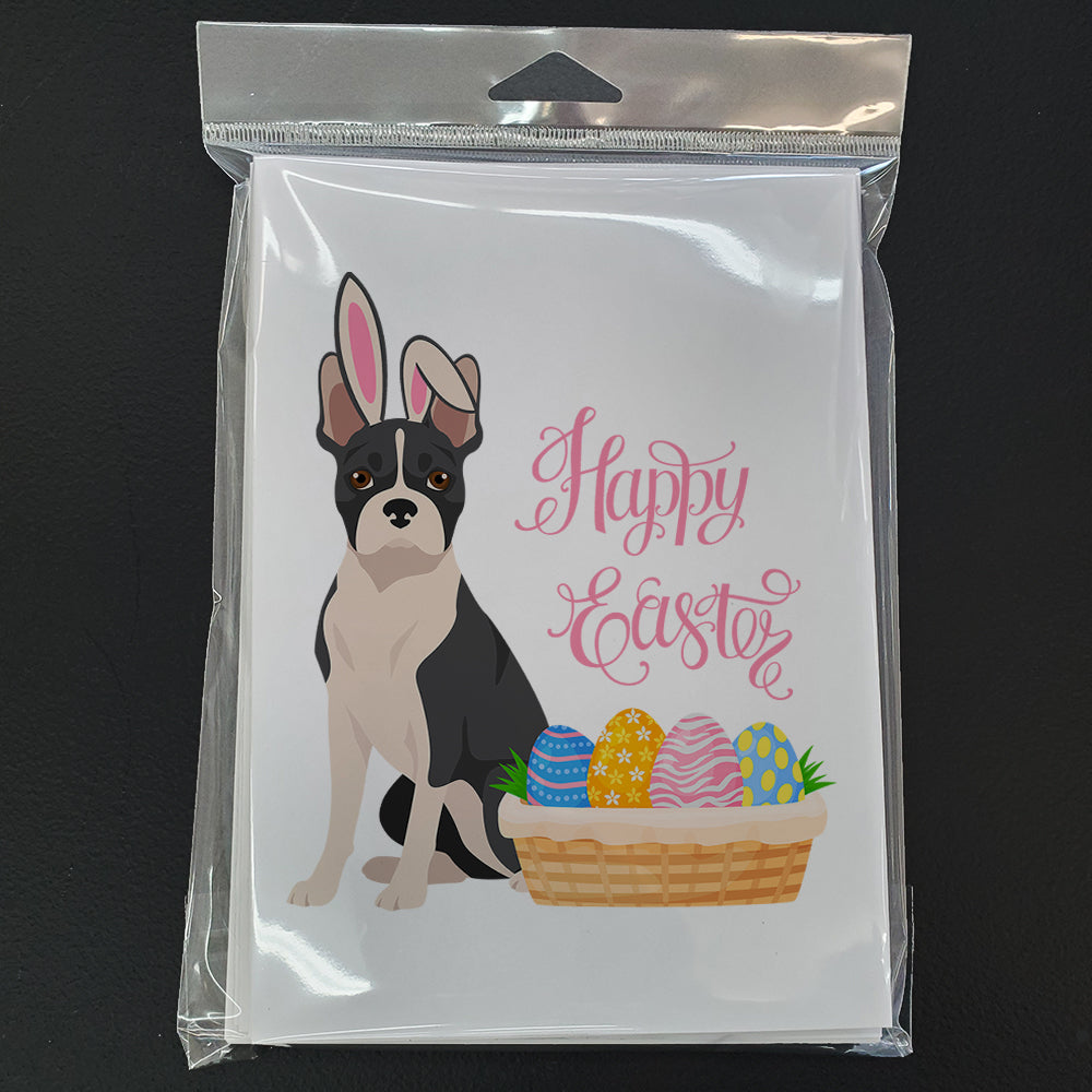 Black Boston Terrier Easter Greeting Cards Pack of 8 Blank Cards with Envelopes Whimsical A7 Size 5x7