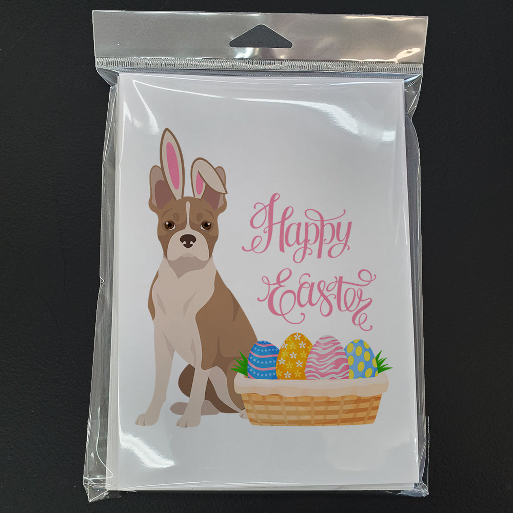 Fawn Boston Terrier Easter Greeting Cards Pack of 8 Blank Cards with Envelopes Whimsical A7 Size 5x7