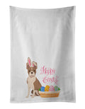 Fawn Boston Terrier Easter Kitchen Towel Set of 2 White Dish Towels Decorative Bathroom Hand towel for Hand, Face, Hair, Yoga, Tea, Dishcloth, 19 X 28", White