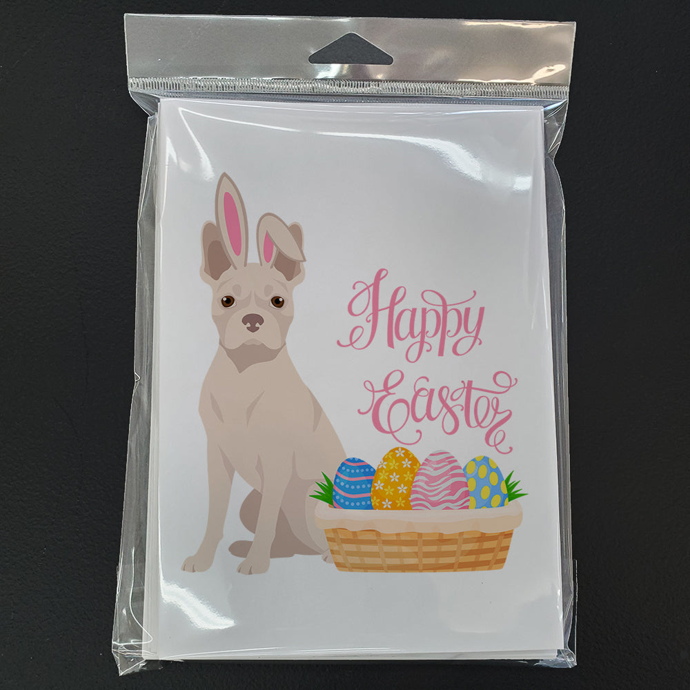 White Boston Terrier Easter Greeting Cards Pack of 8 Blank Cards with Envelopes Whimsical A7 Size 5x7
