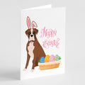 Natural Eared Red Fawn Boxer Easter Greeting Cards Pack of 8 Blank Cards with Envelopes Whimsical A7 Size 5x7