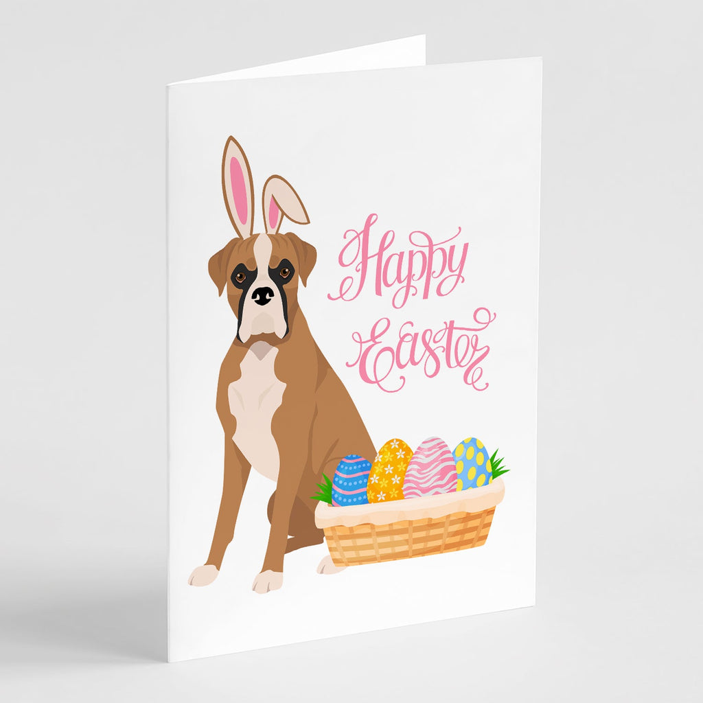 Natural Eared Fawn Boxer Easter Greeting Cards Pack of 8 Blank Cards with Envelopes Whimsical A7 Size 5x7