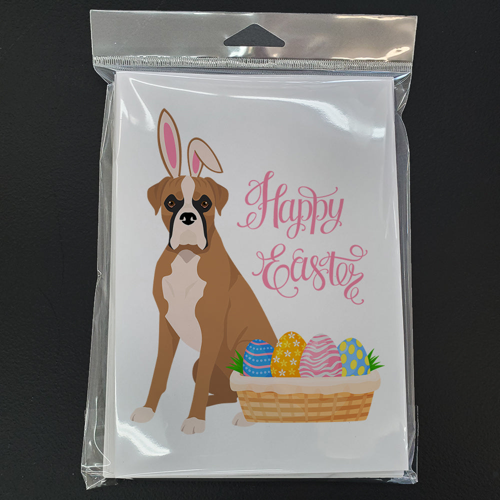 Natural Eared Fawn Boxer Easter Greeting Cards Pack of 8 Blank Cards with Envelopes Whimsical A7 Size 5x7